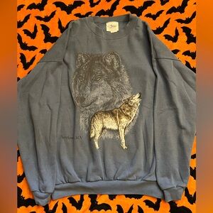 Vintage Artisan Blue Wolf Sweatshirt XL
